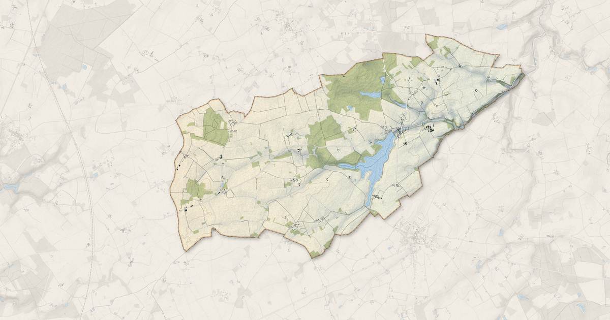 Portrait cartographique de Le Louroux : relief, eau, forêts, bâti et voies, calculés à partir des données de l'IGN