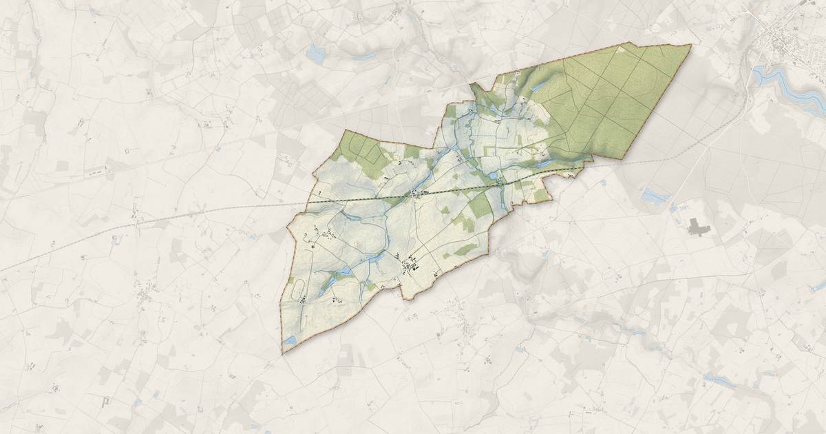 Portrait cartographique de Lublé : relief, eau, forêts, bâti et voies, calculés à partir des données de l'IGN