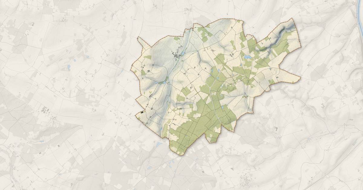 Portrait cartographique de Luzé : relief, eau, forêts, bâti et voies, calculés à partir des données de l'IGN