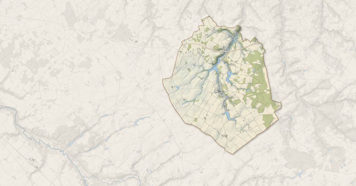 Portrait cartographique de Luzillé : relief, eau, forêts, bâti et voies, calculés à partir des données de l'IGN
