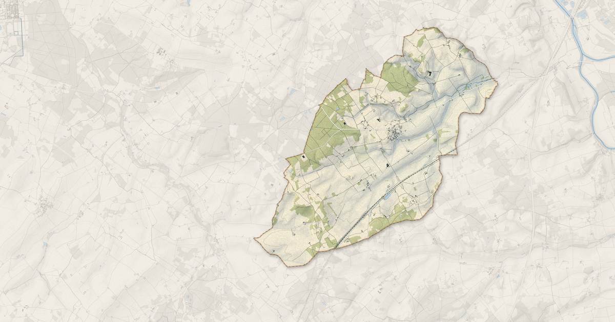 Portrait cartographique de Marigny-Marmande : relief, eau, forêts, bâti et voies, calculés à partir des données de l'IGN