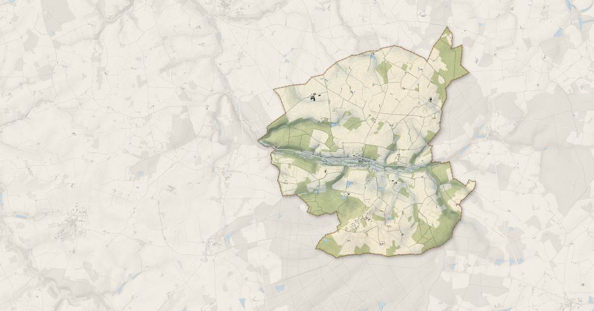 Portrait cartographique de Marray : relief, eau, forêts, bâti et voies, calculés à partir des données de l'IGN