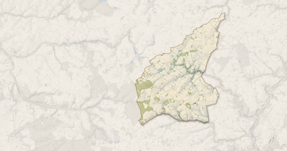 Portrait cartographique de Monthodon : relief, eau, forêts, bâti et voies, calculés à partir des données de l'IGN