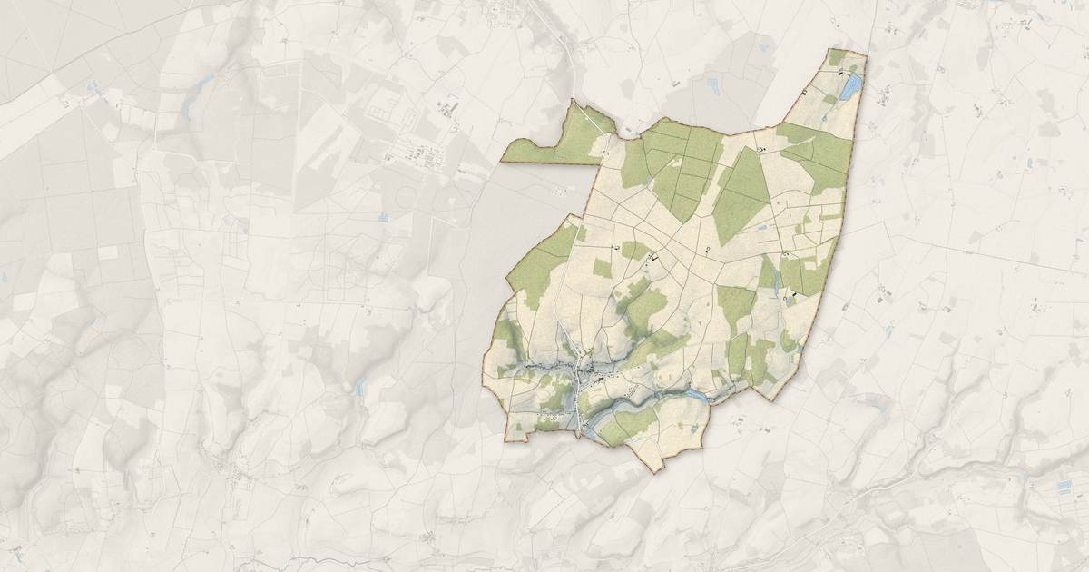 Portrait cartographique de Neuil : relief, eau, forêts, bâti et voies, calculés à partir des données de l'IGN