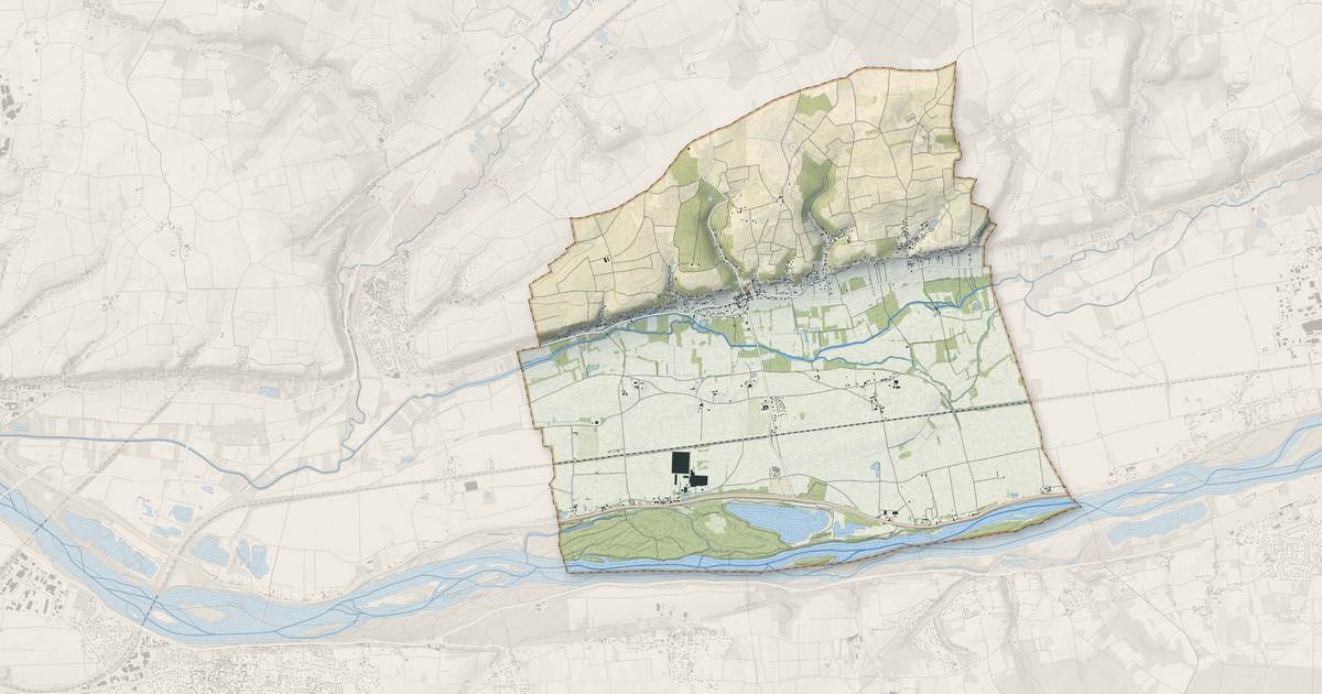 Portrait cartographique de Noizay : relief, eau, forêts, bâti et voies, calculés à partir des données de l'IGN
