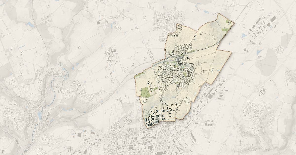 Portrait cartographique de Notre-Dame-d'Oé : relief, eau, forêts, bâti et voies, calculés à partir des données de l'IGN