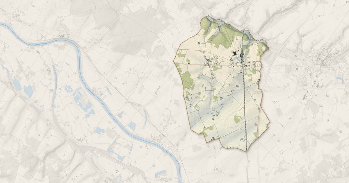 Portrait cartographique de Noyant-de-Touraine : relief, eau, forêts, bâti et voies, calculés à partir des données de l'IGN