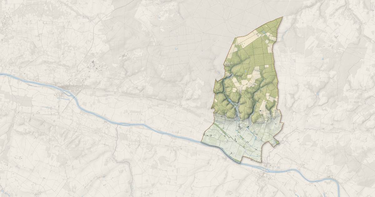 Portrait cartographique de Panzoult : relief, eau, forêts, bâti et voies, calculés à partir des données de l'IGN