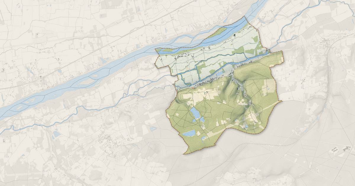 Portrait cartographique de Rigny-Ussé : relief, eau, forêts, bâti et voies, calculés à partir des données de l'IGN