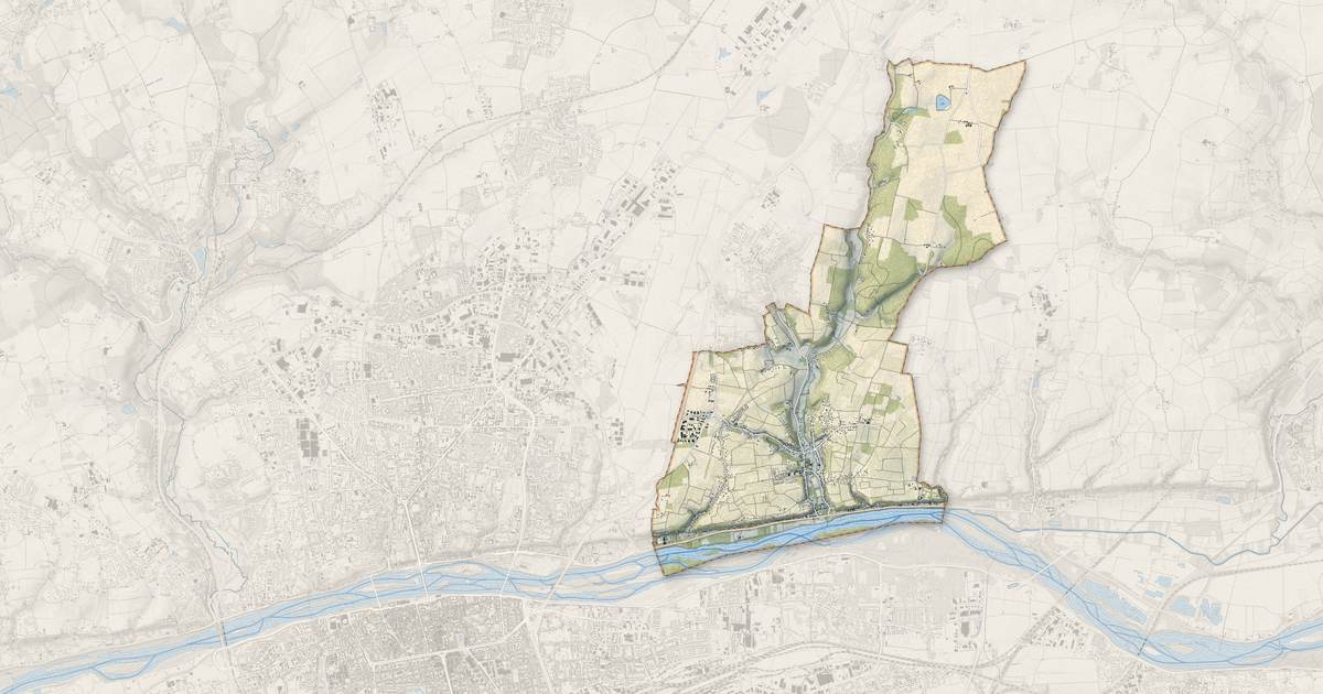 Portrait cartographique de Rochecorbon : relief, eau, forêts, bâti et voies, calculés à partir des données de l'IGN