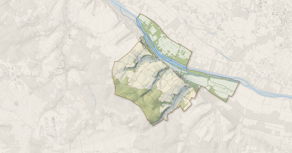 Portrait cartographique de Saint-Germain-sur-Vienne : relief, eau, forêts, bâti et voies, calculés à partir des données de l'IGN