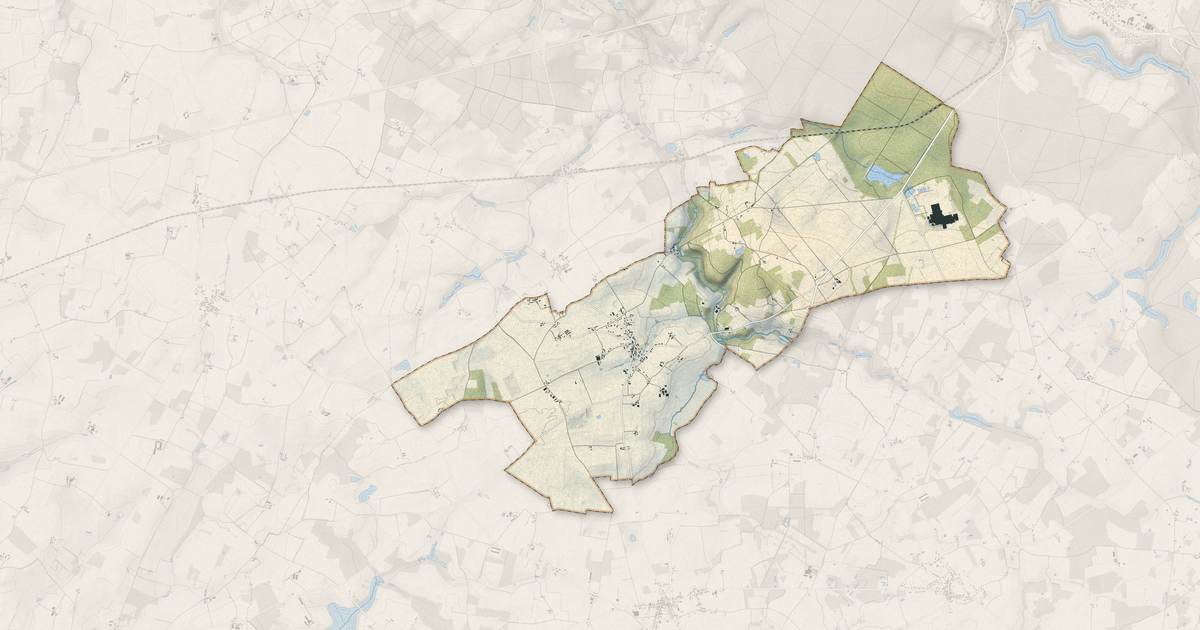 Portrait cartographique de Saint-Laurent-de-Lin : relief, eau, forêts, bâti et voies, calculés à partir des données de l'IGN