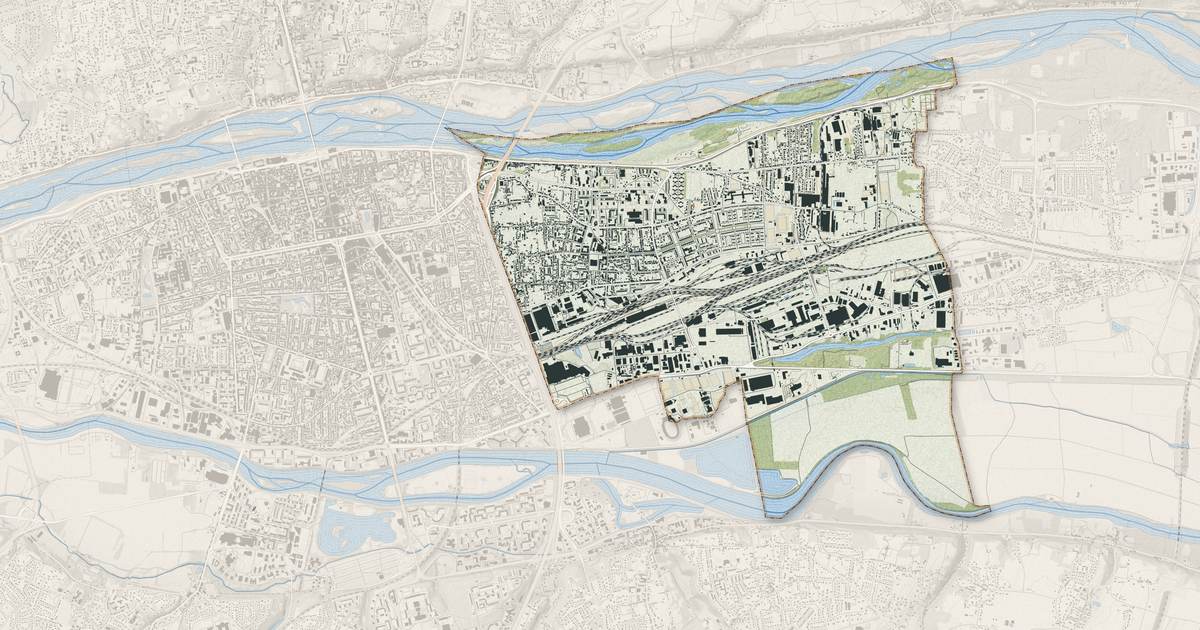 Portrait cartographique de Saint-Pierre-des-Corps : relief, eau, forêts, bâti et voies, calculés à partir des données de l'IGN