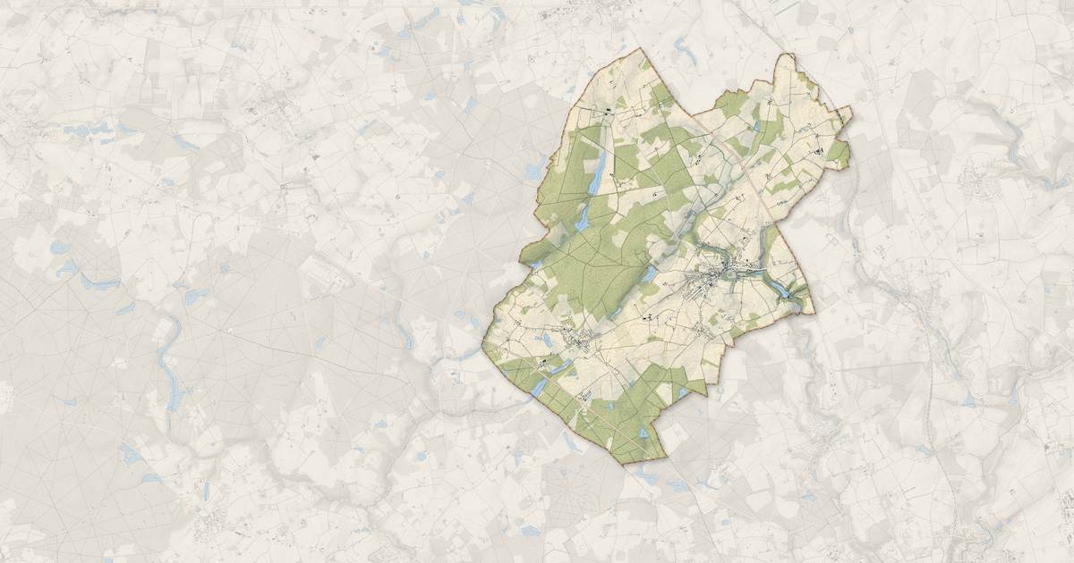 Portrait cartographique de Semblançay : relief, eau, forêts, bâti et voies, calculés à partir des données de l'IGN