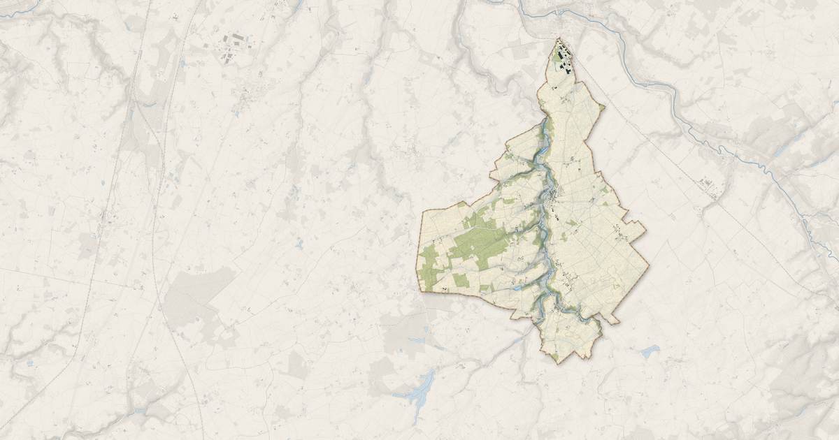 Portrait cartographique de Tauxigny-Saint-Bauld : relief, eau, forêts, bâti et voies, calculés à partir des données de l'IGN
