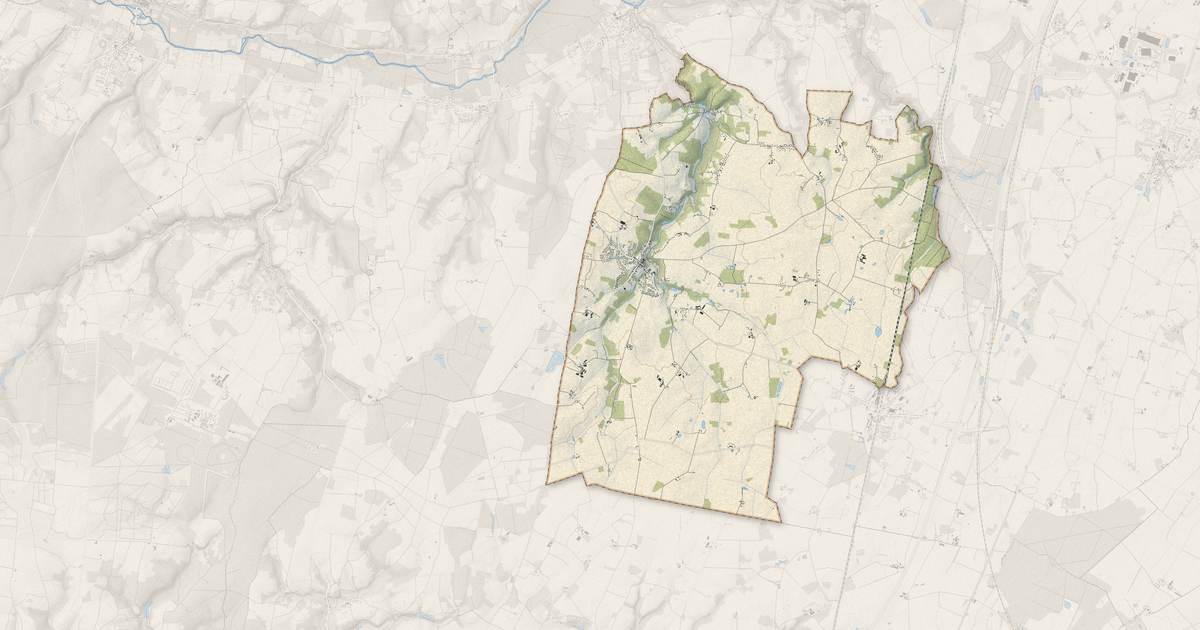 Portrait cartographique de Thilouze : relief, eau, forêts, bâti et voies, calculés à partir des données de l'IGN