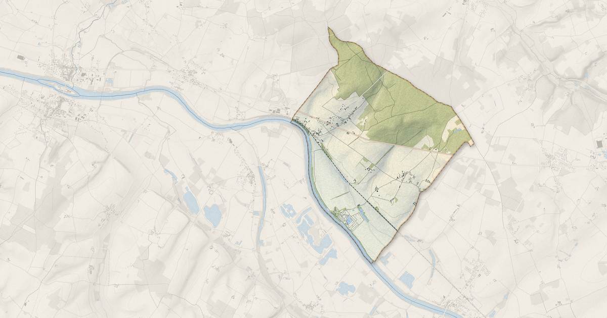 Portrait cartographique de Trogues : relief, eau, forêts, bâti et voies, calculés à partir des données de l'IGN