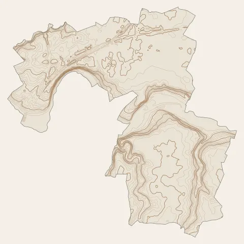 Veigné : courbes de niveau