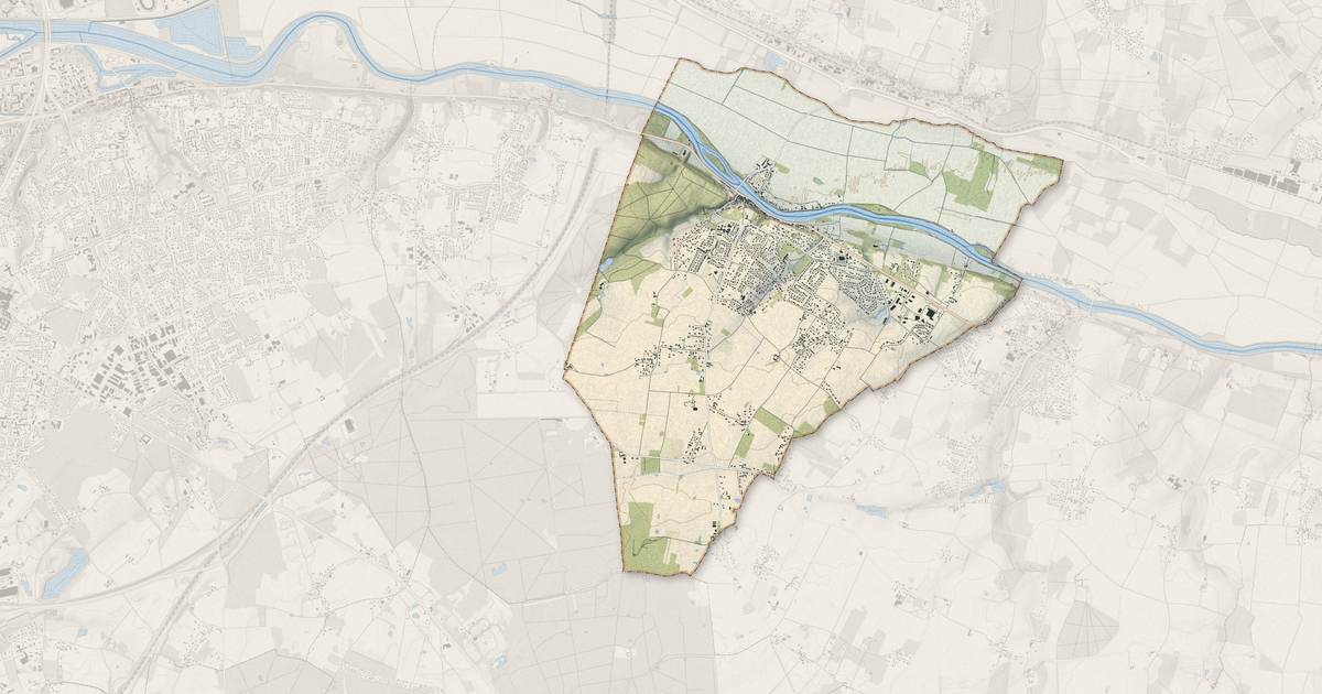 Portrait cartographique de Véretz : relief, eau, forêts, bâti et voies, calculés à partir des données de l'IGN