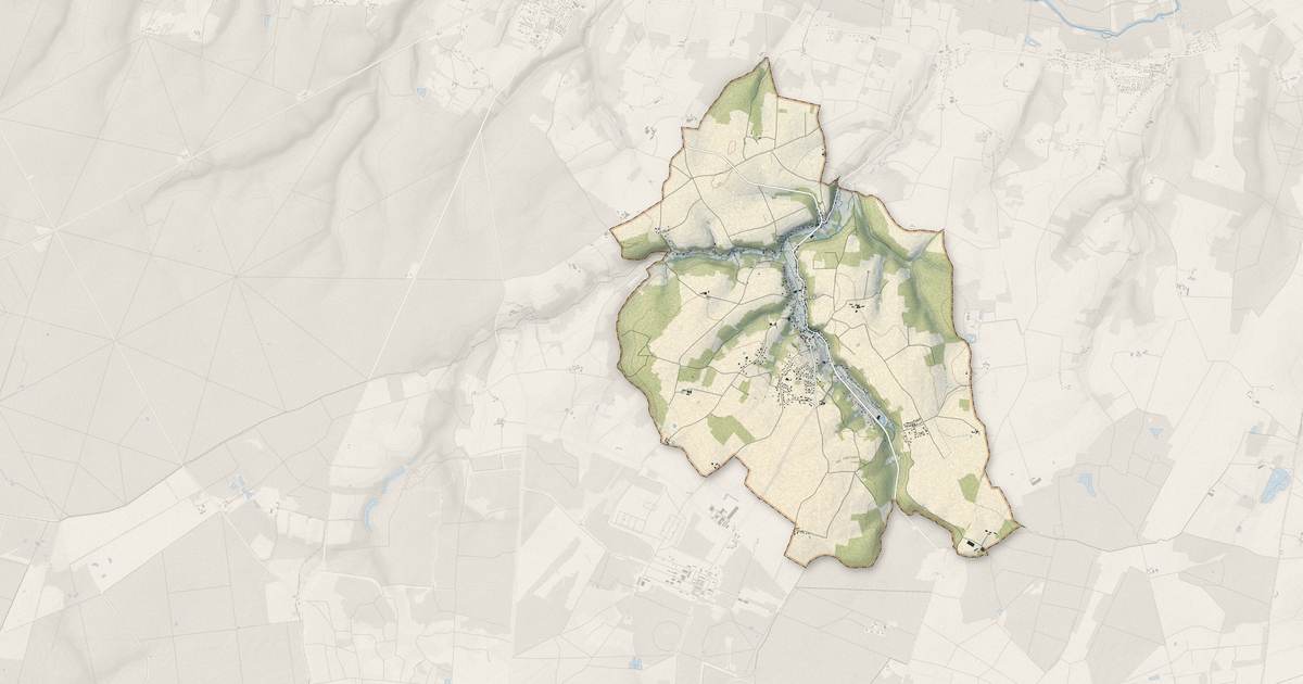 Portrait cartographique de Villaines-les-Rochers : relief, eau, forêts, bâti et voies, calculés à partir des données de l'IGN