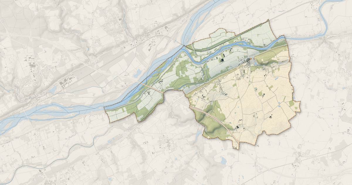 Portrait cartographique de Villandry : relief, eau, forêts, bâti et voies, calculés à partir des données de l'IGN