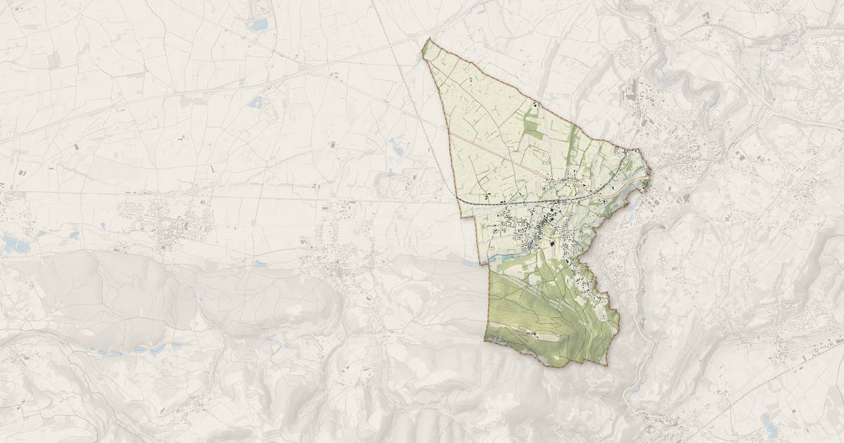 Portrait cartographique de Beaucroissant : relief, eau, forêts, bâti et voies, calculés à partir des données de l'IGN