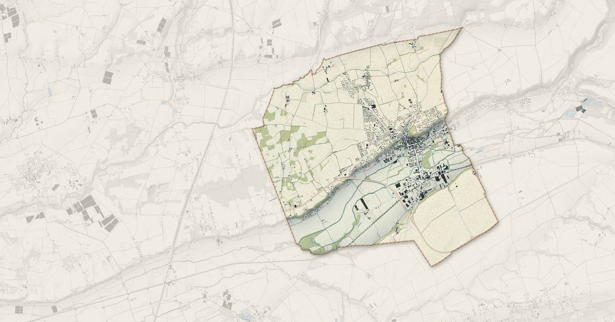 Portrait cartographique de Beaurepaire : relief, eau, forêts, bâti et voies, calculés à partir des données de l'IGN