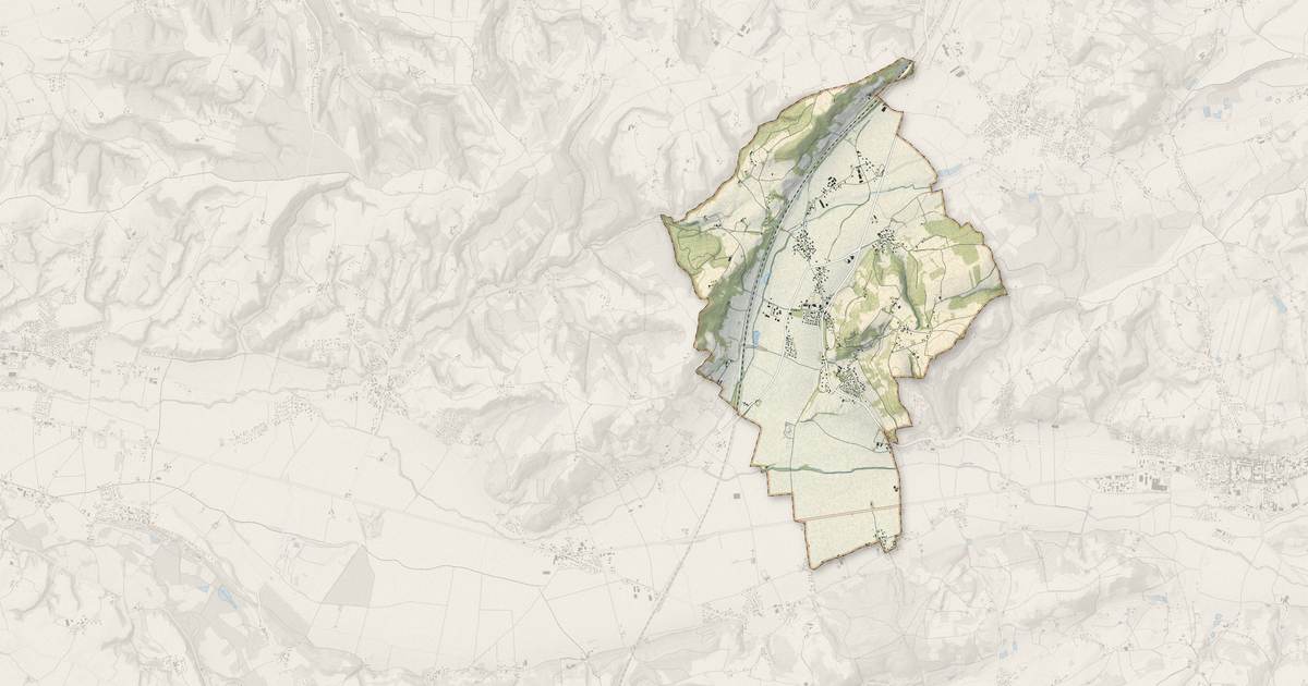 Portrait cartographique de Beauvoir-de-Marc : relief, eau, forêts, bâti et voies, calculés à partir des données de l'IGN