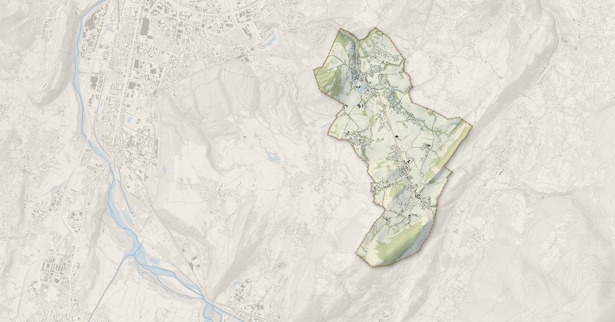 Portrait cartographique de Brié-et-Angonnes : relief, eau, forêts, bâti et voies, calculés à partir des données de l'IGN