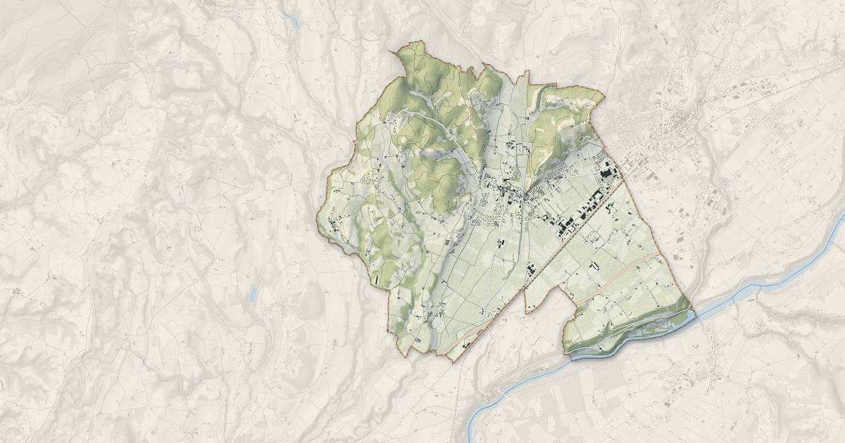 Portrait cartographique de Chatte : relief, eau, forêts, bâti et voies, calculés à partir des données de l'IGN
