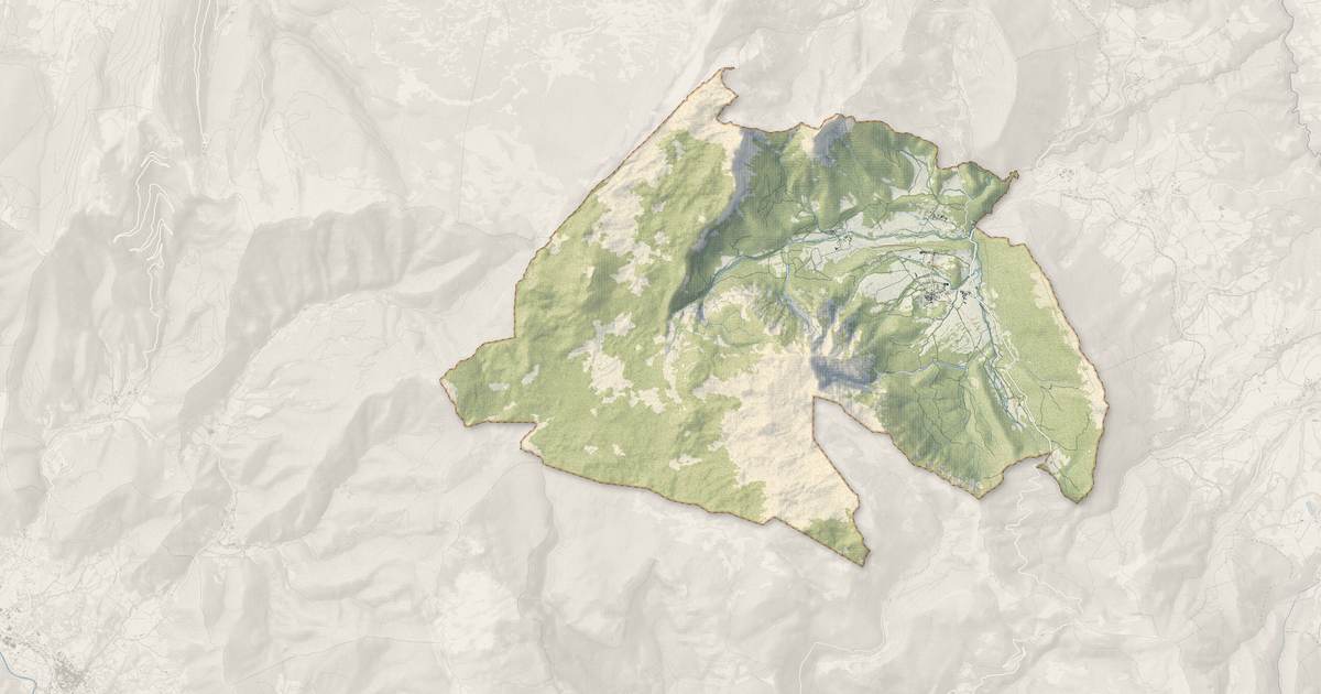 Portrait cartographique de Chichilianne : relief, eau, forêts, bâti et voies, calculés à partir des données de l'IGN