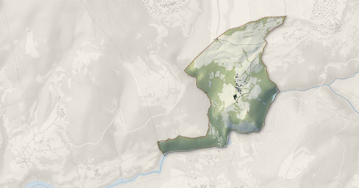Portrait cartographique de Cognet : relief, eau, forêts, bâti et voies, calculés à partir des données de l'IGN