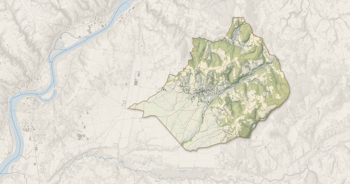 Portrait cartographique de Les Côtes-d'Arey : relief, eau, forêts, bâti et voies, calculés à partir des données de l'IGN