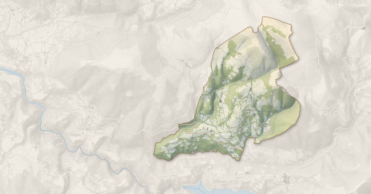 Portrait cartographique de Les Côtes-de-Corps : relief, eau, forêts, bâti et voies, calculés à partir des données de l'IGN