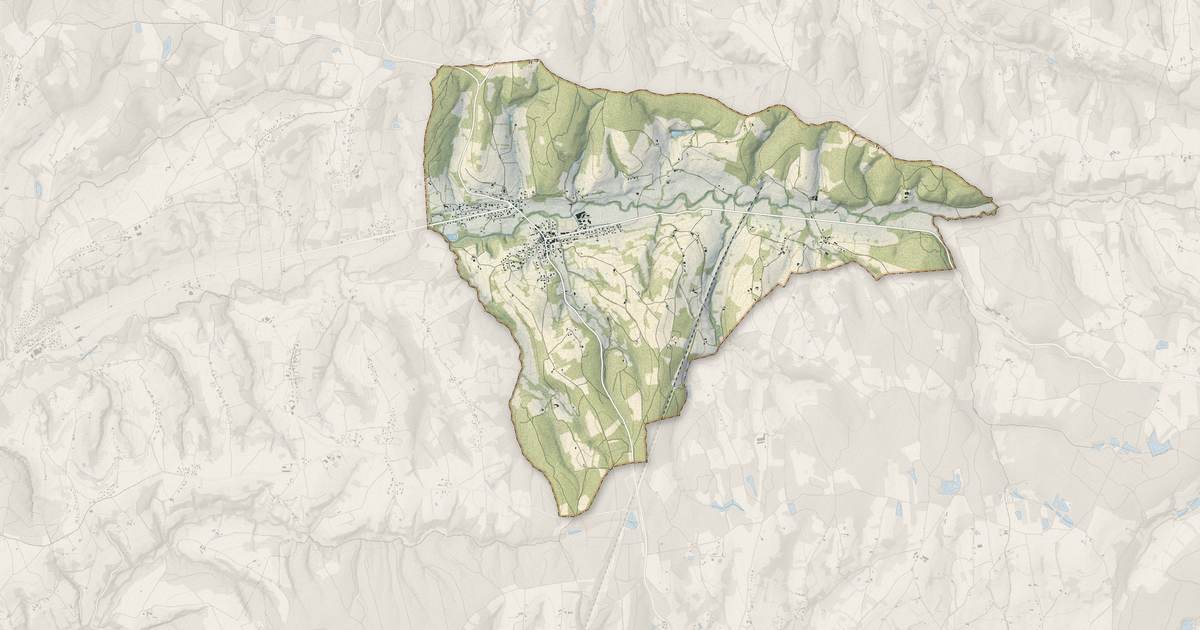 Portrait cartographique de Cour-et-Buis : relief, eau, forêts, bâti et voies, calculés à partir des données de l'IGN