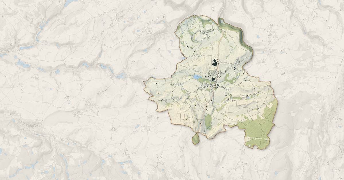 Portrait cartographique de Eclose-Badinières : relief, eau, forêts, bâti et voies, calculés à partir des données de l'IGN
