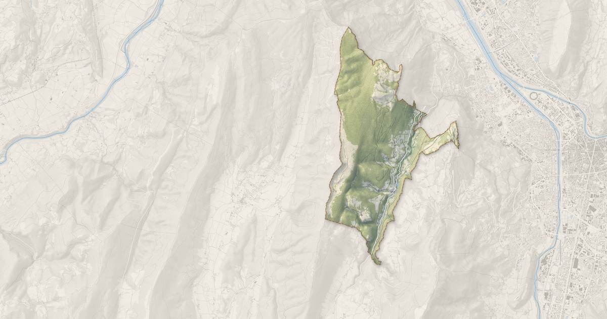 Portrait cartographique de Engins : relief, eau, forêts, bâti et voies, calculés à partir des données de l'IGN