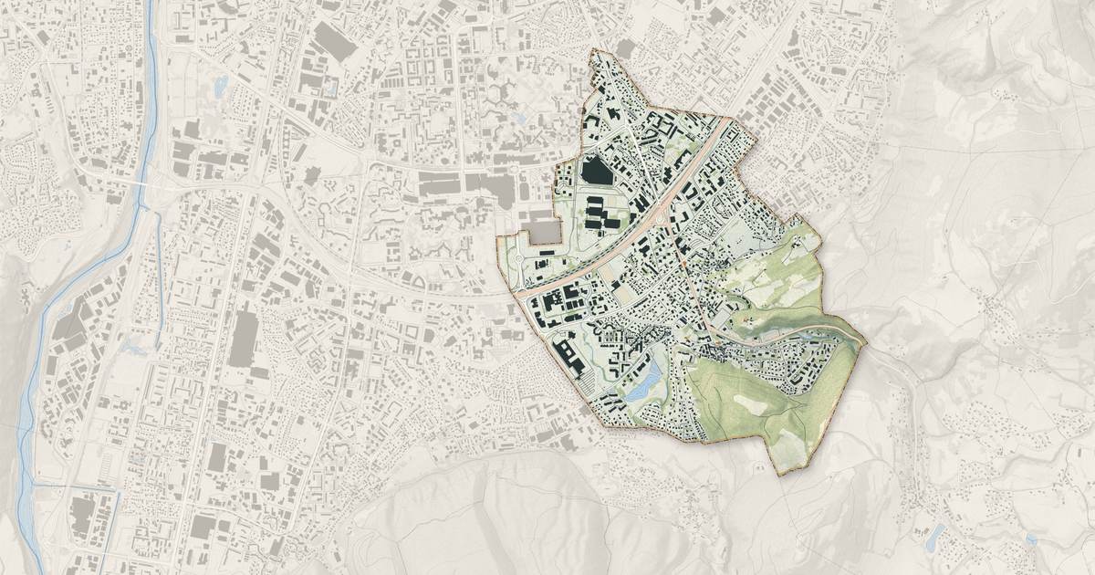 Portrait cartographique de Eybens : relief, eau, forêts, bâti et voies, calculés à partir des données de l'IGN