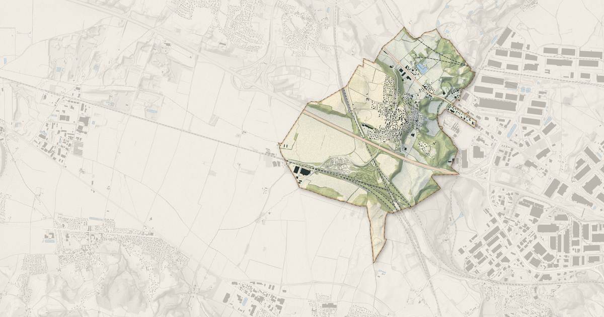 Portrait cartographique de Grenay : relief, eau, forêts, bâti et voies, calculés à partir des données de l'IGN
