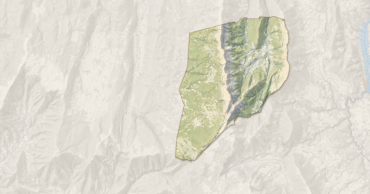 Portrait cartographique de Gresse-en-Vercors : relief, eau, forêts, bâti et voies, calculés à partir des données de l'IGN