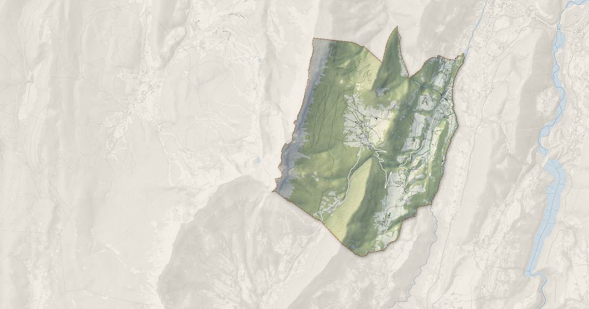 Portrait cartographique de Le Gua : relief, eau, forêts, bâti et voies, calculés à partir des données de l'IGN