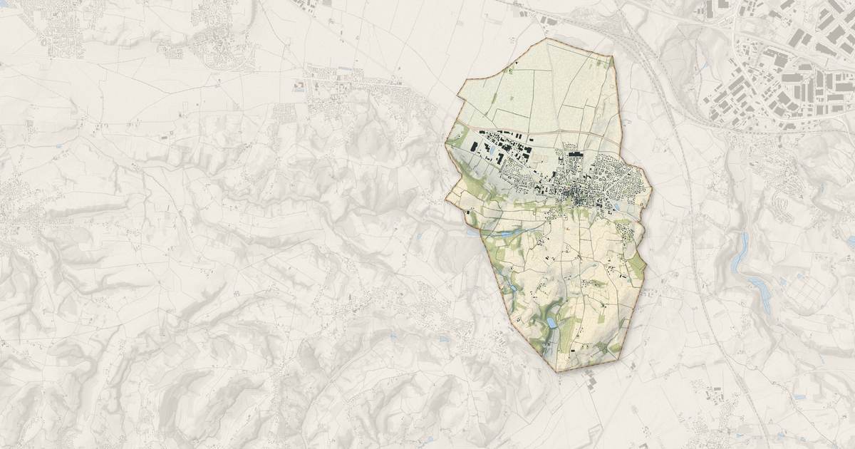 Portrait cartographique de Heyrieux : relief, eau, forêts, bâti et voies, calculés à partir des données de l'IGN