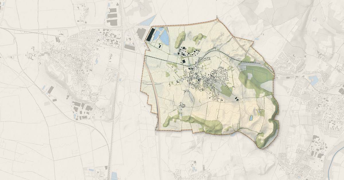 Portrait cartographique de Janneyrias : relief, eau, forêts, bâti et voies, calculés à partir des données de l'IGN