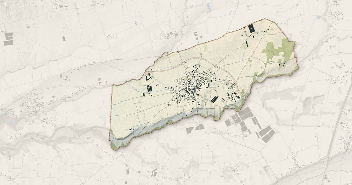 Portrait cartographique de Jarcieu : relief, eau, forêts, bâti et voies, calculés à partir des données de l'IGN