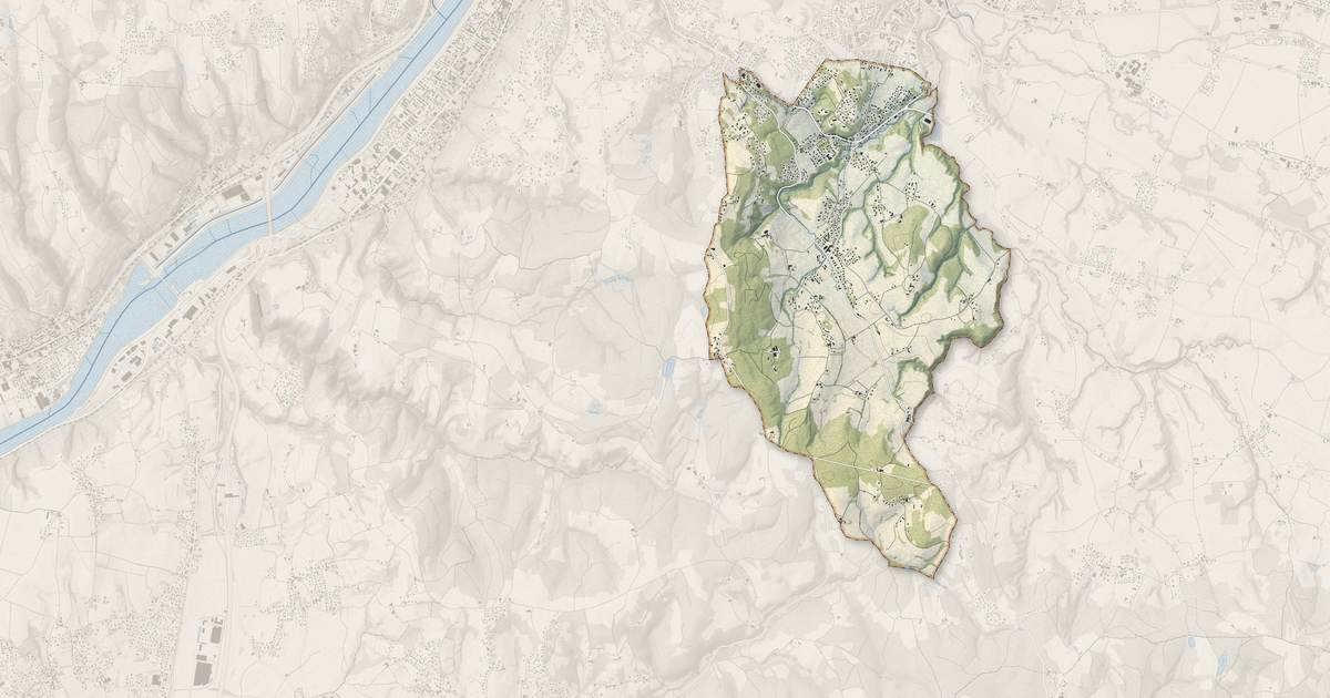 Portrait cartographique de Jardin : relief, eau, forêts, bâti et voies, calculés à partir des données de l'IGN