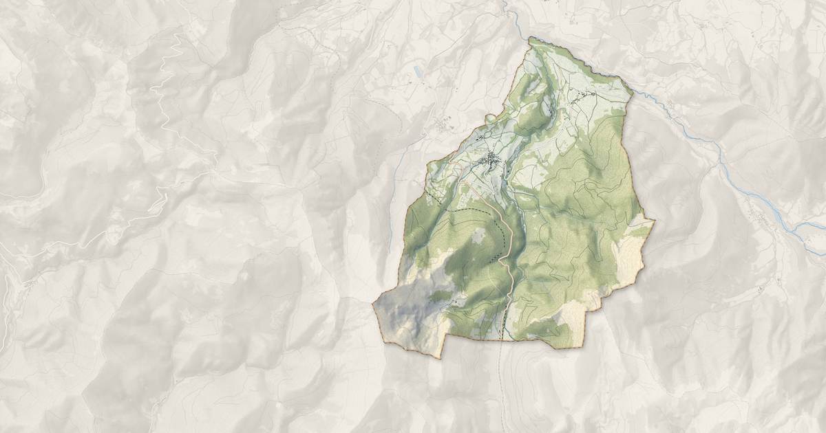 Portrait cartographique de Lalley : relief, eau, forêts, bâti et voies, calculés à partir des données de l'IGN