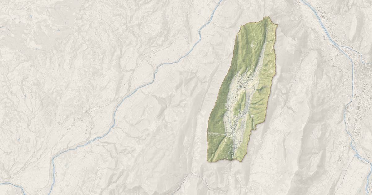 Portrait cartographique de Autrans-Méaudre en Vercors : relief, eau, forêts, bâti et voies, calculés à partir des données de l'IGN