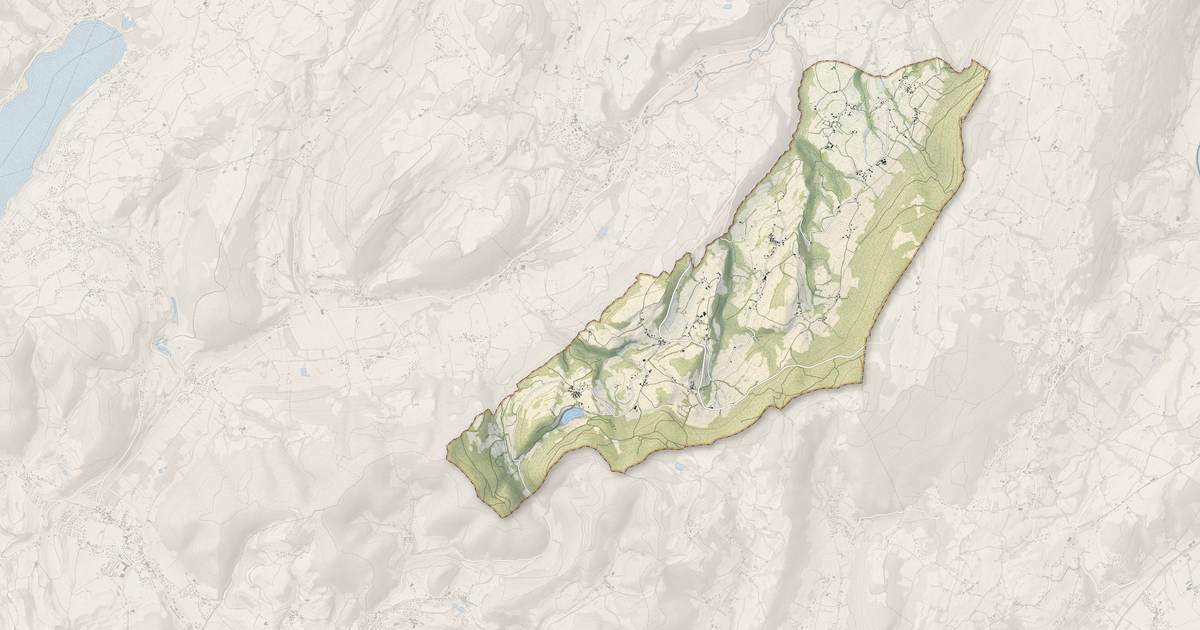 Portrait cartographique de Merlas : relief, eau, forêts, bâti et voies, calculés à partir des données de l'IGN