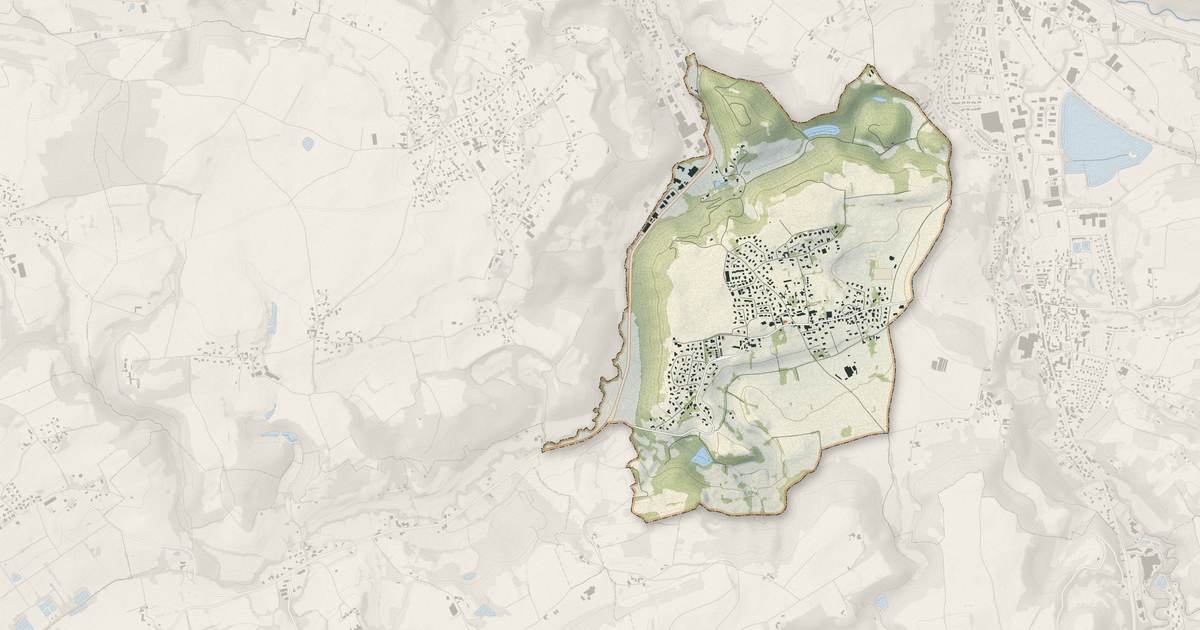 Portrait cartographique de Meyrié : relief, eau, forêts, bâti et voies, calculés à partir des données de l'IGN
