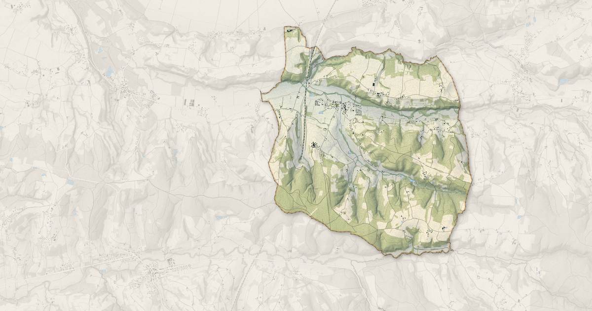 Portrait cartographique de Meyssiez : relief, eau, forêts, bâti et voies, calculés à partir des données de l'IGN